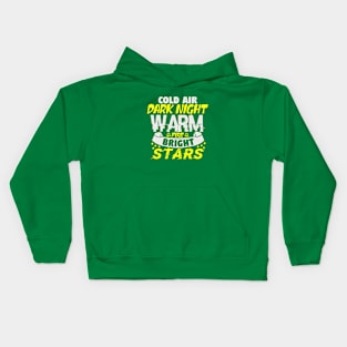 Cold air dark night warm fire bright stars Kids Hoodie